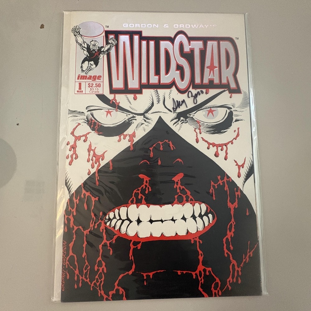 1993 VINTAGE IMAGE COMICS WILDSTAR #‎ 1 DIE-CUT COVER SIGNED Sky Z